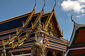 Bangkok Grand Palace,  Wat Phra Keow (temple of the Emerald Buddha). Detail of the eastern gable of the ubosot. 